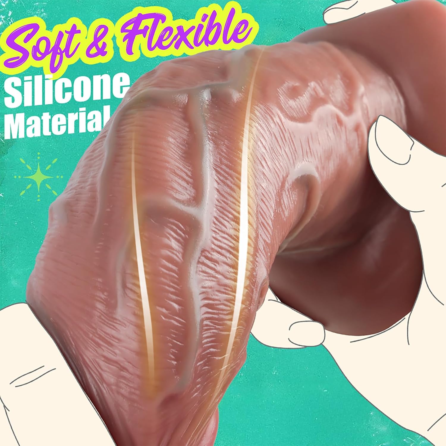 8.66" Realistic Huge Dildo Sex Toys -2.76" Diameter Thick Dildo with Upgraded Strong Suction Cup for Hands-Free, Dual Density Silicone Giant Anal Dildos Adult Toys for Men & Women