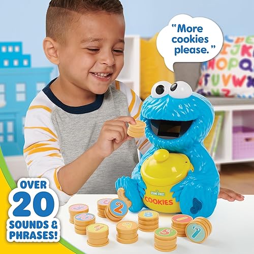 Miniatura 6 de Just Play Tarro de conteo de galletas de Plaza Sésamo, 12 piezas, más de 20 frases y sonidos, aprendizaje y educación, juguetes para niños a partir
