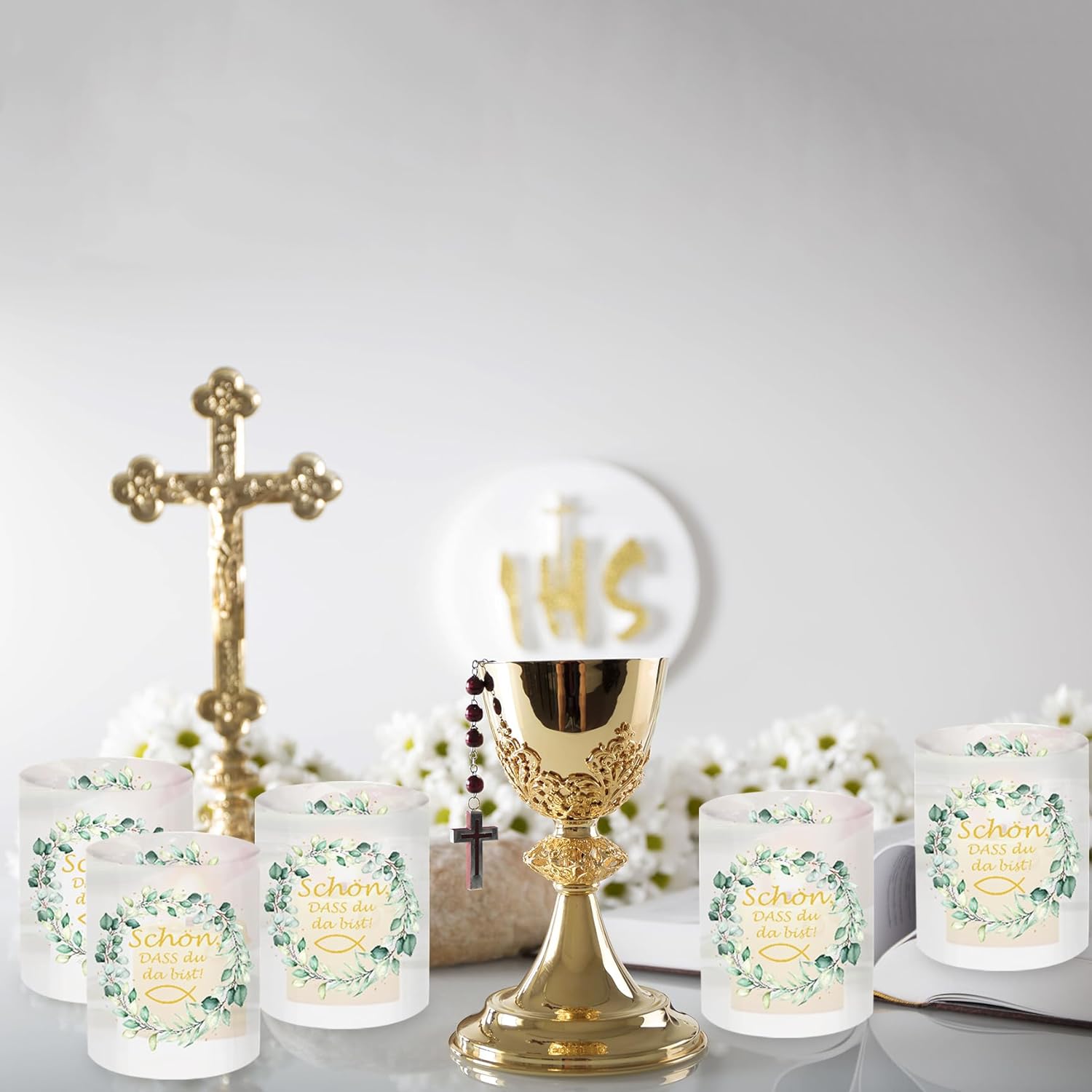 Pack of 12 Lantern Table Light Decoration Communion Confirmation Lantern Fish Table Decoration Beautiful That You Are Lantern Communion Christening Confirmation First Communion Decoration Boy Girl