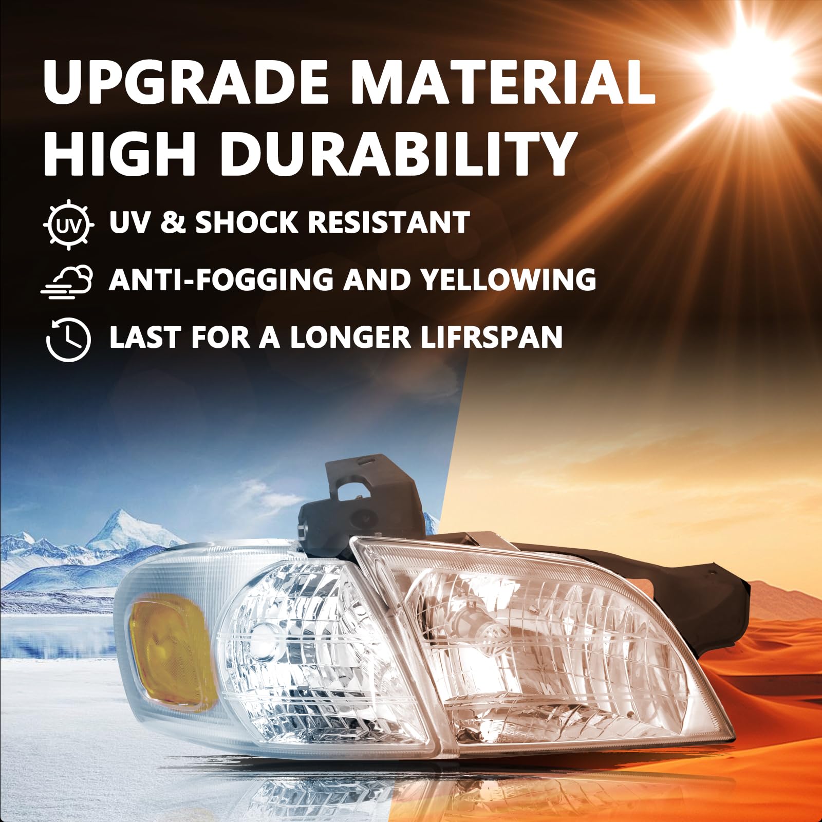 For 97-05 Chevy Venture Black Housing Headlights