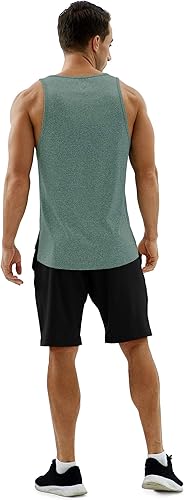 Miniatura 5 de icyzone Camiseta deportiva sin mangas con espalda cruzada para hombre, para gimnasio, entrenamiento, correr, ejercicio
