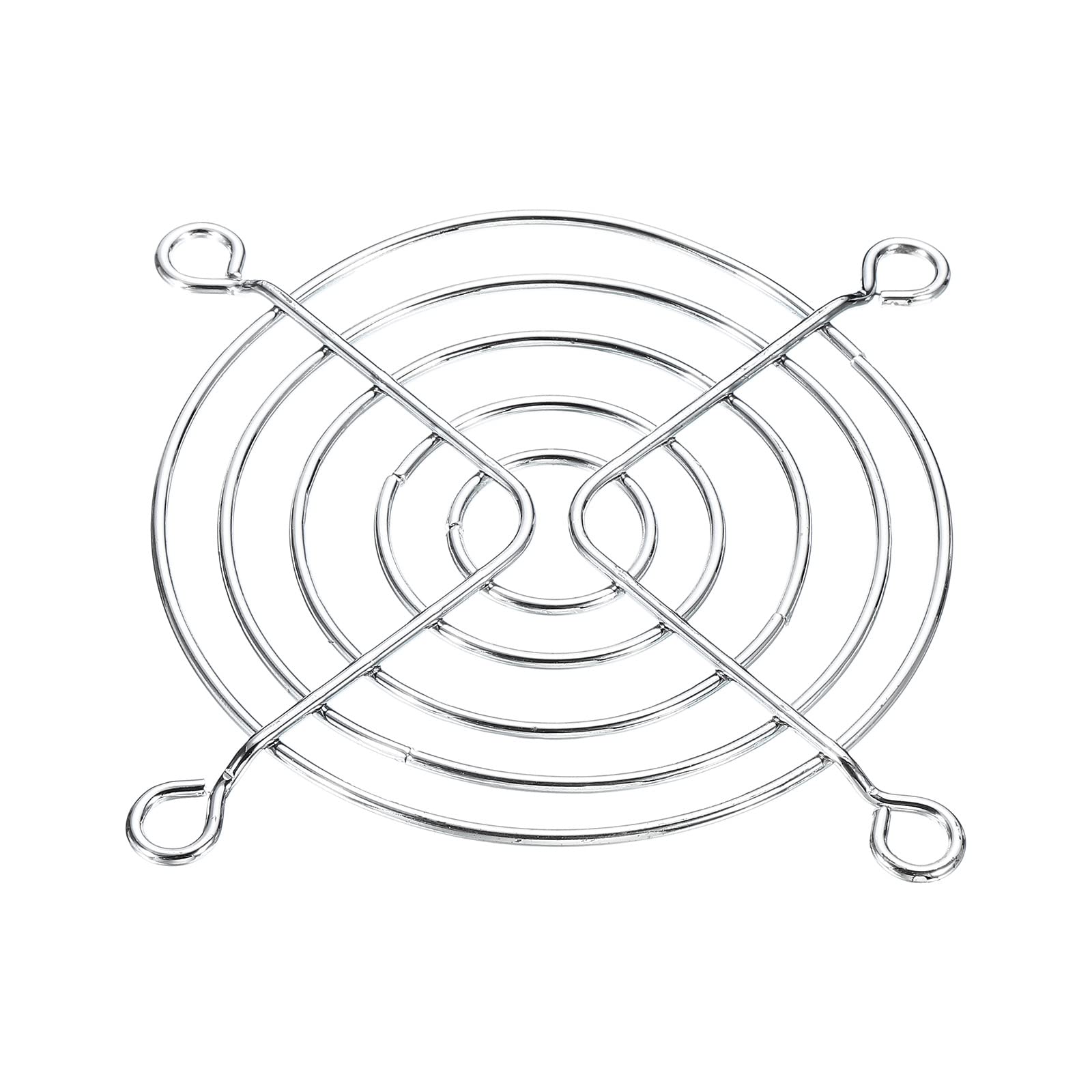 PATIKIL 70mm Ventola Dito Griglia, 4pz Metallo Griglia Protezione Protezione con Vite per Ventola Copertura Protettiva Fai-da-Te, Argento