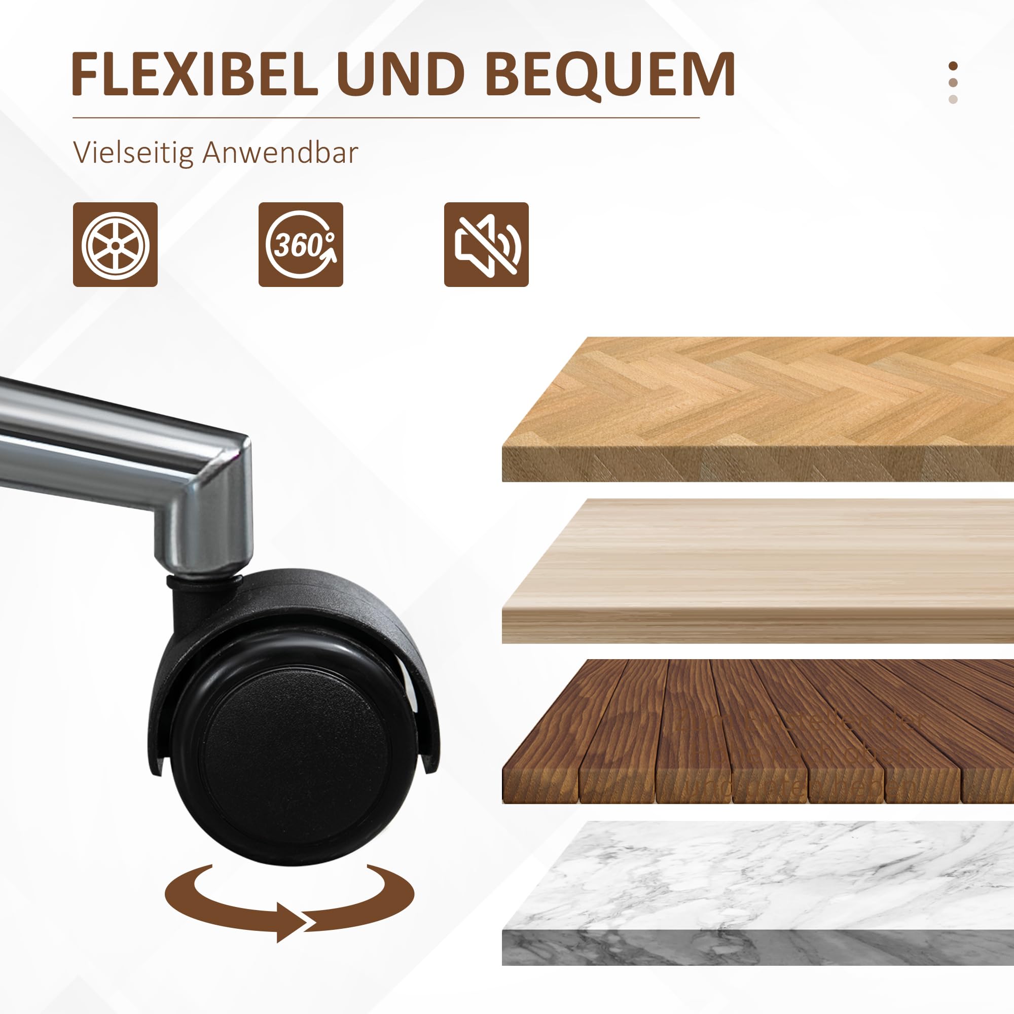 Vinsetto Bürostuhl Ergonomischer Drehstuhl mit Wippfunktion Schwarz | Höhenverstellbar, Kunstleder, Gepolstert, Computerstuhl, Schreibtischstuhl