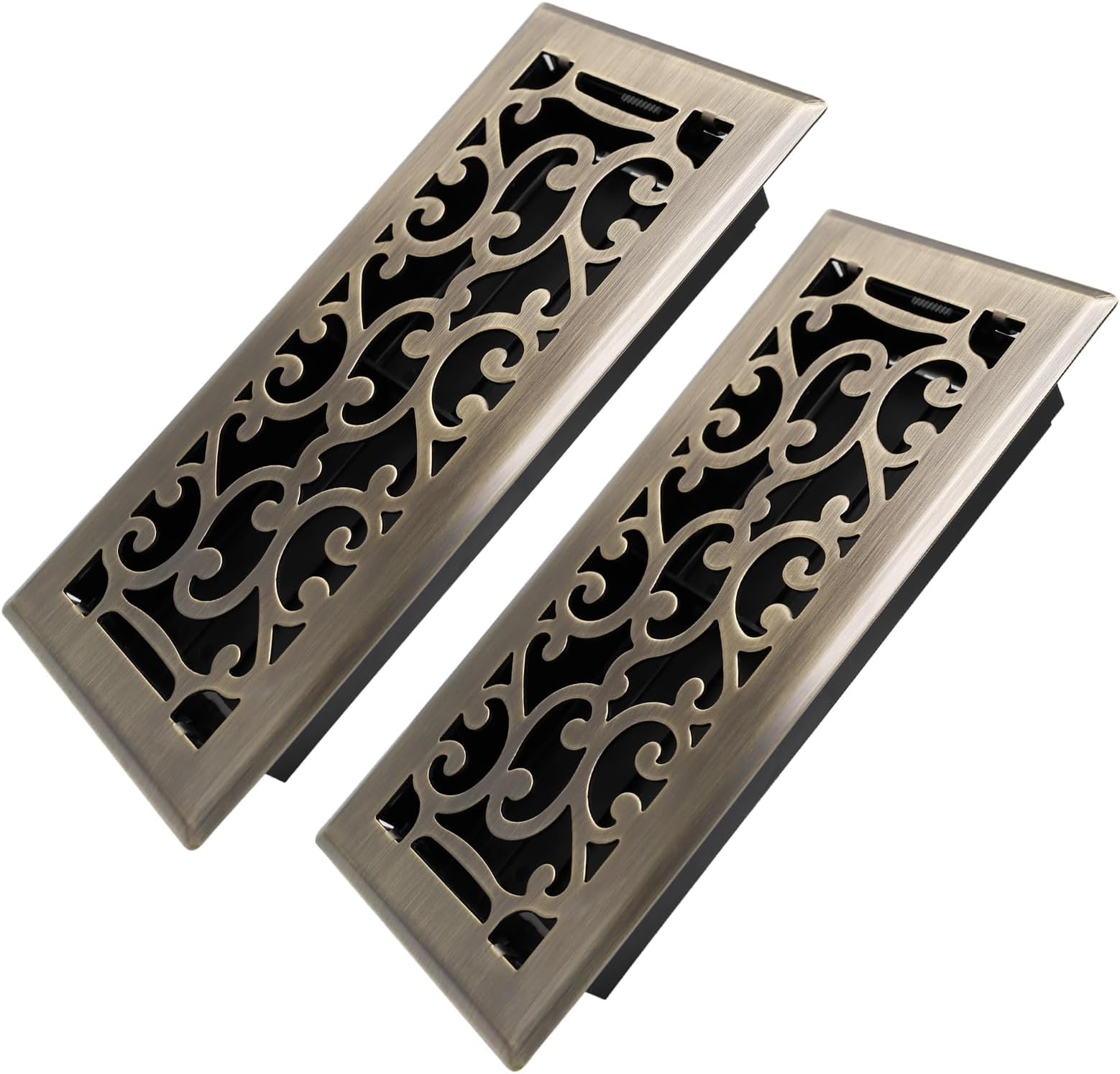 Decor Grates Bodenregister 6x10 Zoll – Helles Messing, Scroll-Design, Einfach Zu Installieren