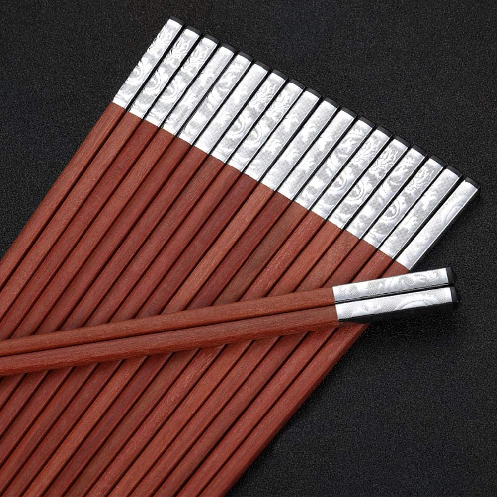 10 Paia di Bacchette di Legno riutilizzabili, Bacchette di Legno Cinesi, Giapponesi e Coreane per Sushi, Noodles Come Ramen, Udon, soba, pho, Lavabili in lavastoviglie, 2