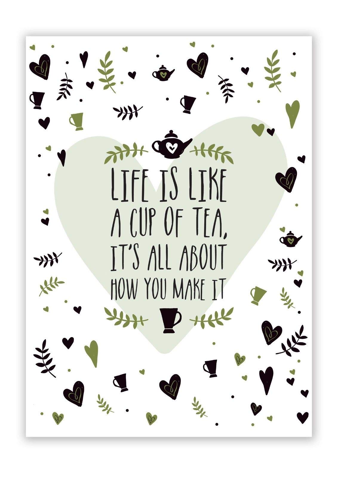 Cooksmart 'Life is like a cup of tea it's all about how you make it' Individual Tea Towel