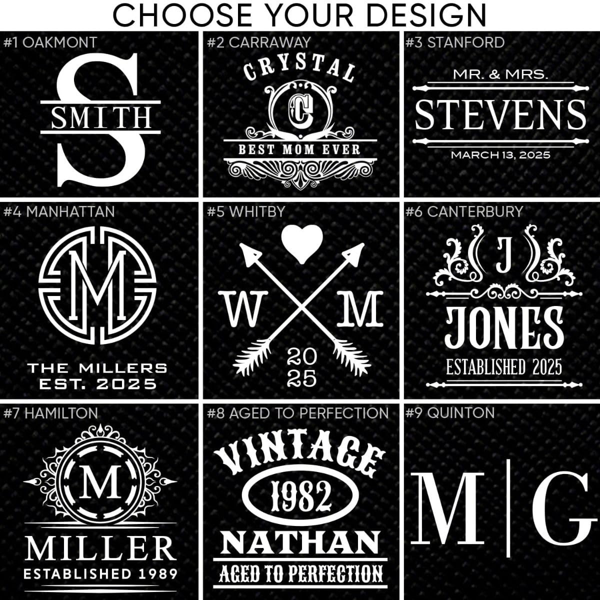 Engraved Wine Chiller with Stemless Wine Glasses Set - 5pc