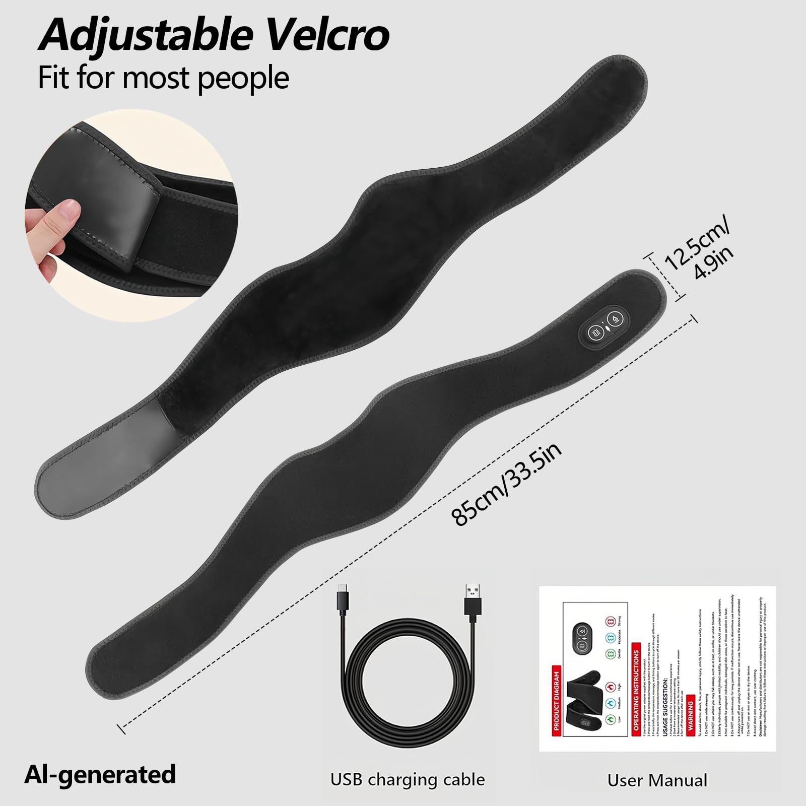 Almohadilla térmica inalámbrica para el cuello para aliviar el dolor, masajeador eléctrico USB con 3 ajustes de calor, alimentado por batería de 3000 mAh para una relajación muscular eficaz