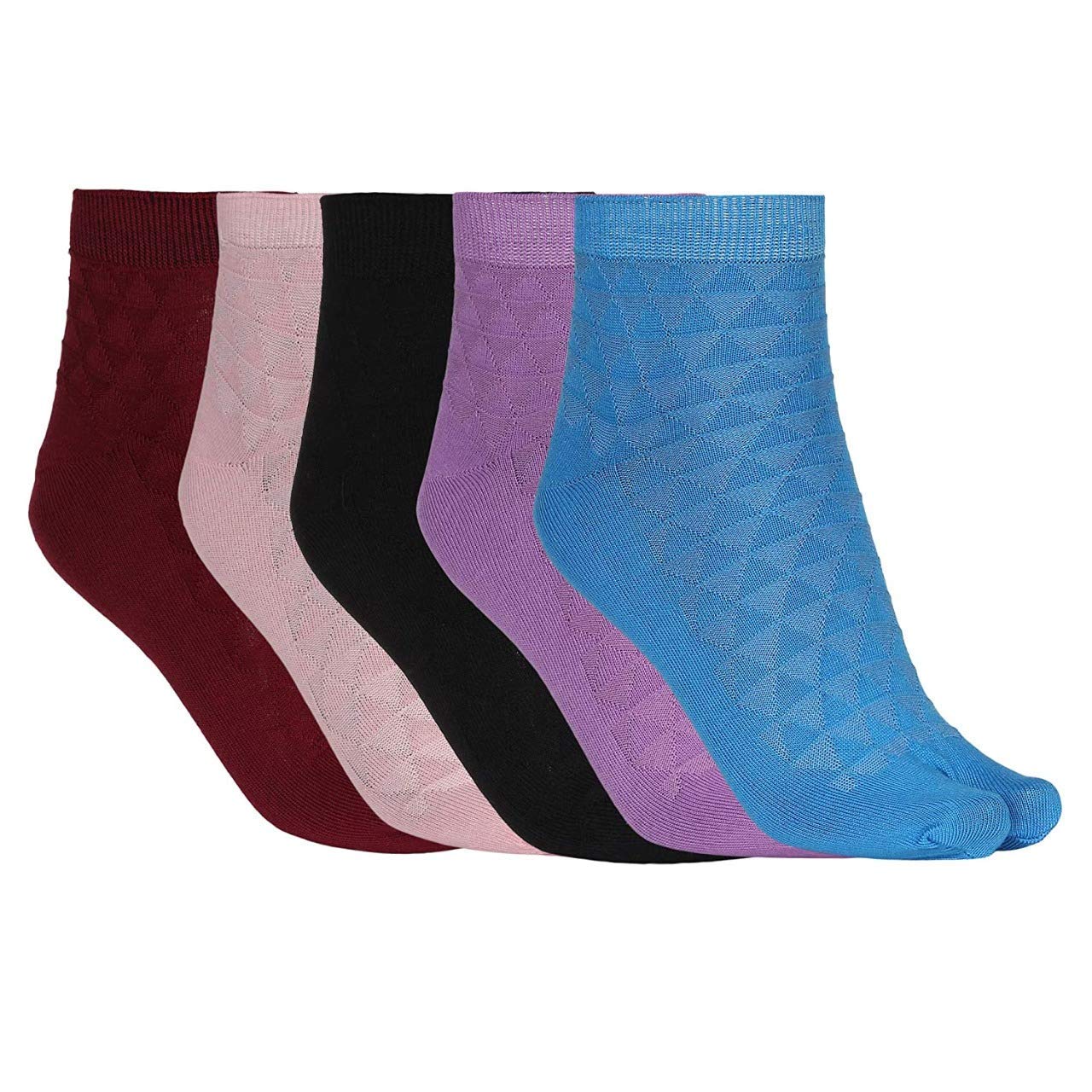 NanoEdge Womens Womens Ankle Athletic Low Cut Tab Socks Cushioned Running with Thumb Pack of 5 Assorted Color