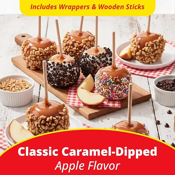 Concord Foods Wrapples Caramel Apple Wraps, Easy Caramel Treats at Home - Includes Wraps and Sticks for Delicious Apples! 6.5 oz (Pack of 6)