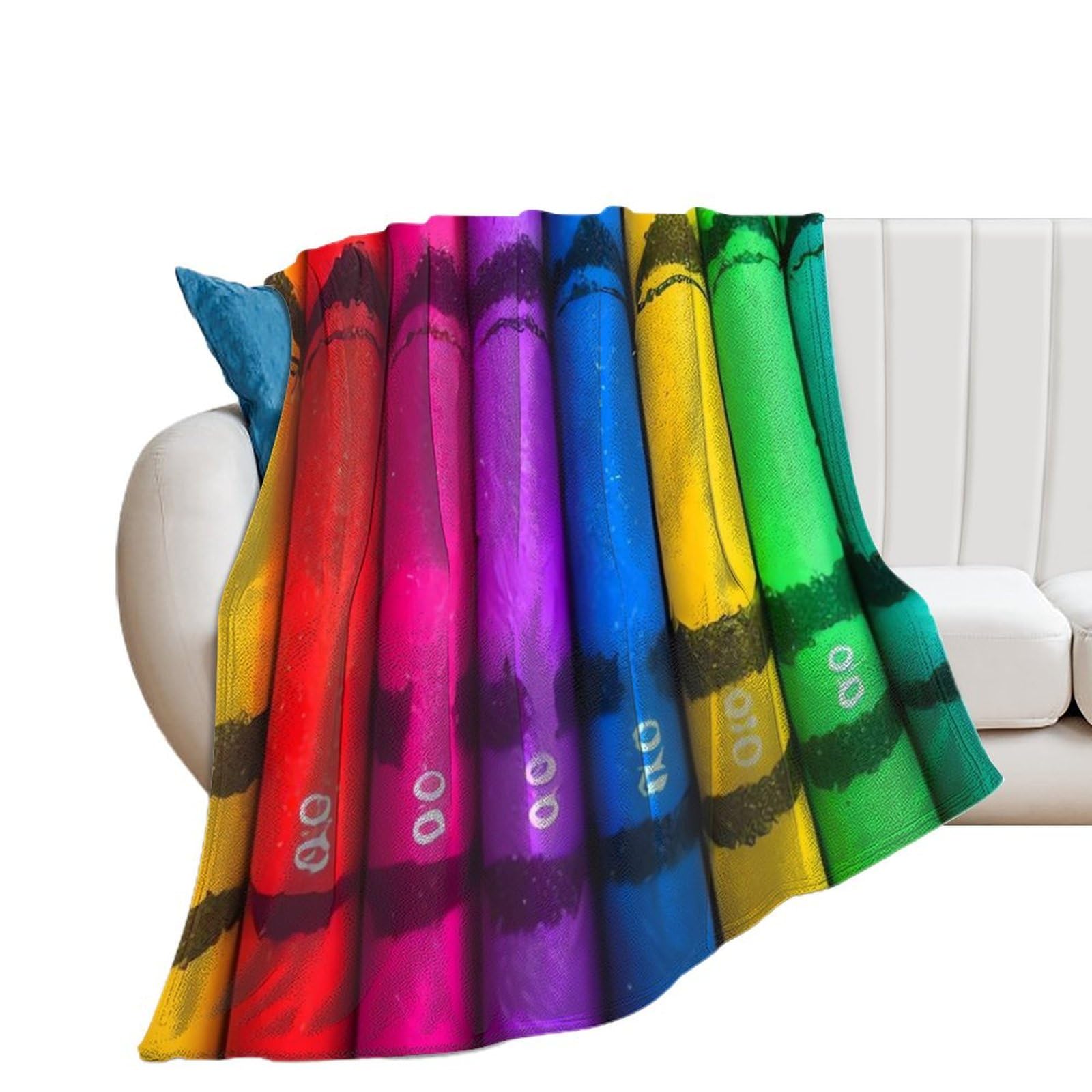 Couverture flanelle douce de qualité premium imprimé crayons