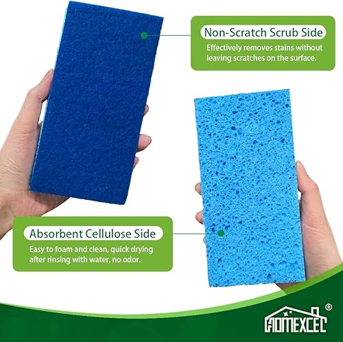 Miniatura 4 de HOMEXCEL Esponja de platos extra grande para limpieza, segura en utensilios de cocina antiadherentes, esponjas XL antiarañazos para cocina, 6