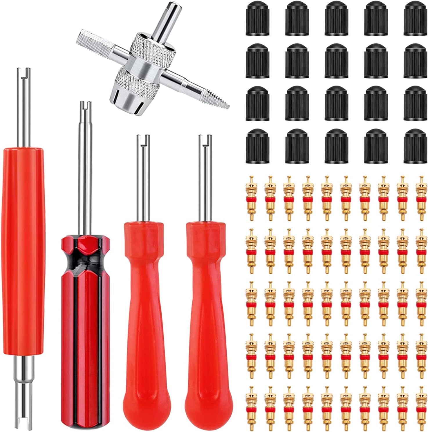 weideer Valve Stem Removal Tool Set 50Pcs Valve Cores