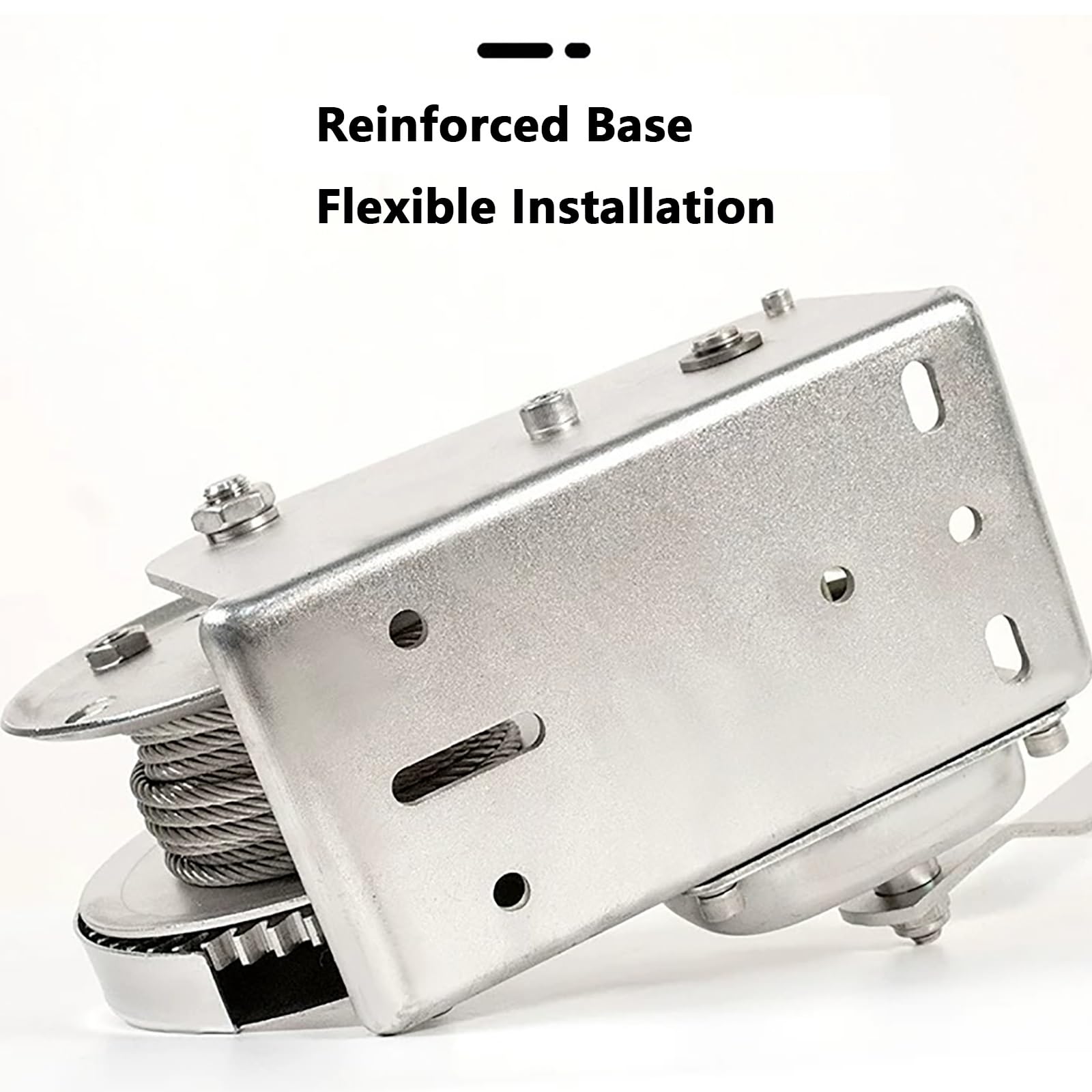 Cabrestante Manual de Acero Inoxidable 304, Cabrestante Manual para Remolques, con Bloqueo Automático Bidireccional, Cable y Gancho Anticaída, para Elevación y Remolque(1800LB+5m/16.4ft)