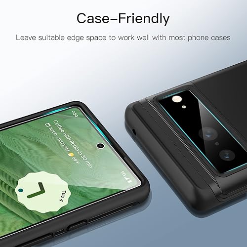 Miniatura 7 de JETech Protector de pantalla para Google Pixel 7 con protector de lente de cámara, herramienta de fácil instalación, película de vidrio templado,