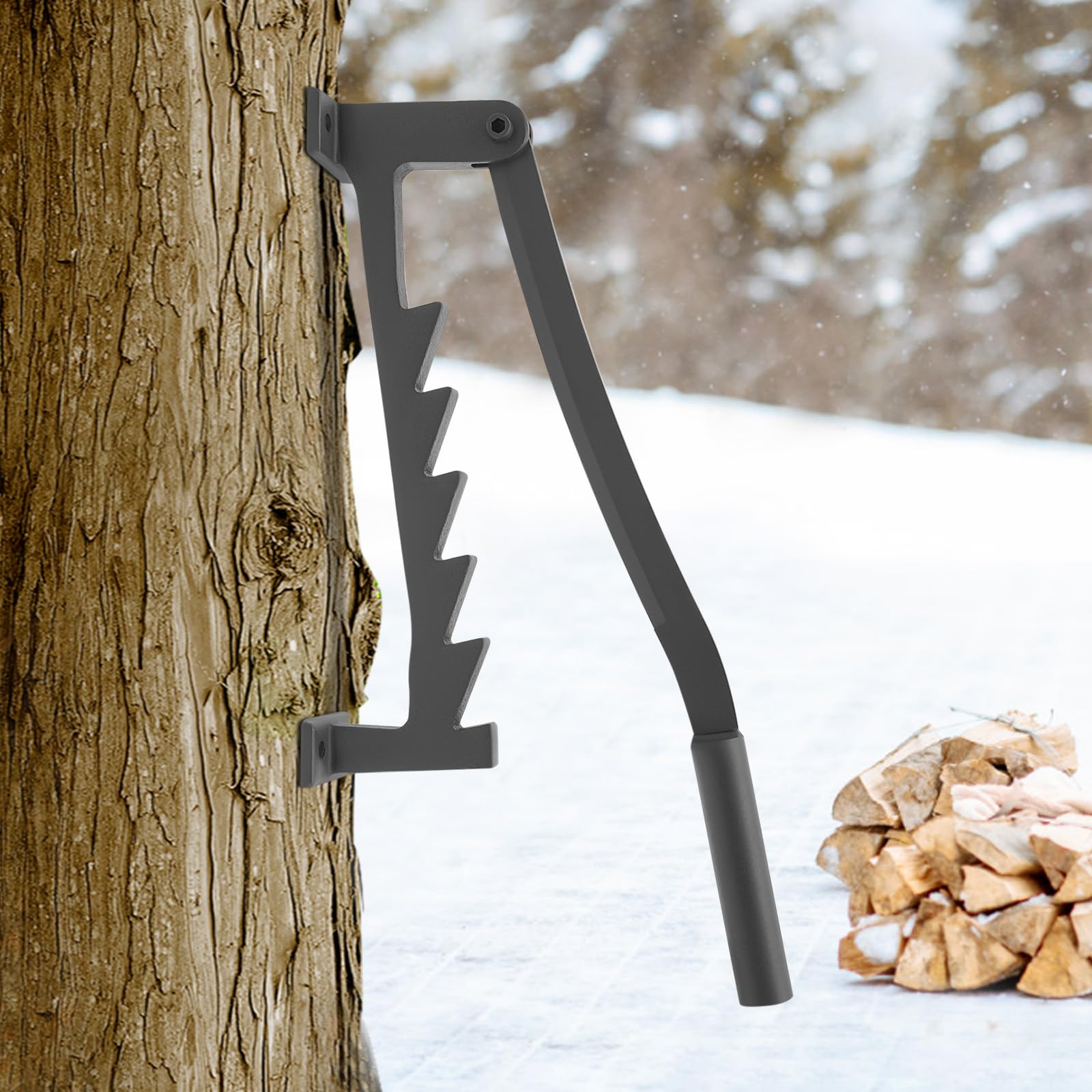 Fendeur de bois manuel en fonte d'acier - Fendeur de bois de chauffage - Couteau à copeaux - Avec gants et poignée amovible - Pour bois tendre, intérieur, extérieur, camping, abri de jardin