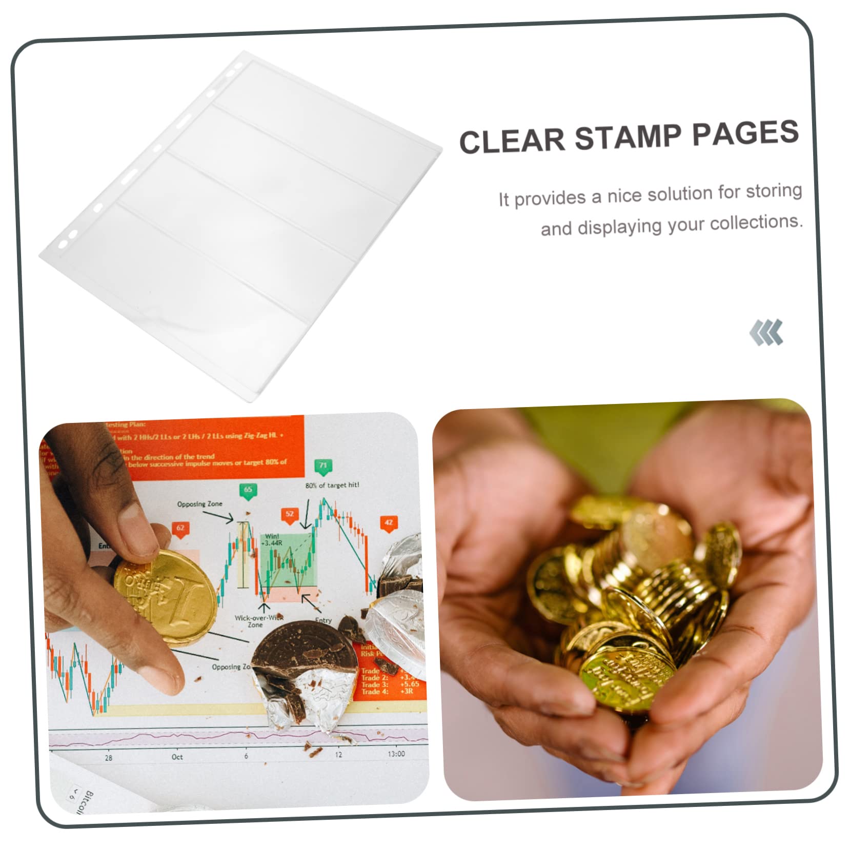 Album de Timbres 20 Feuilles PVC pour Collection et Rangement