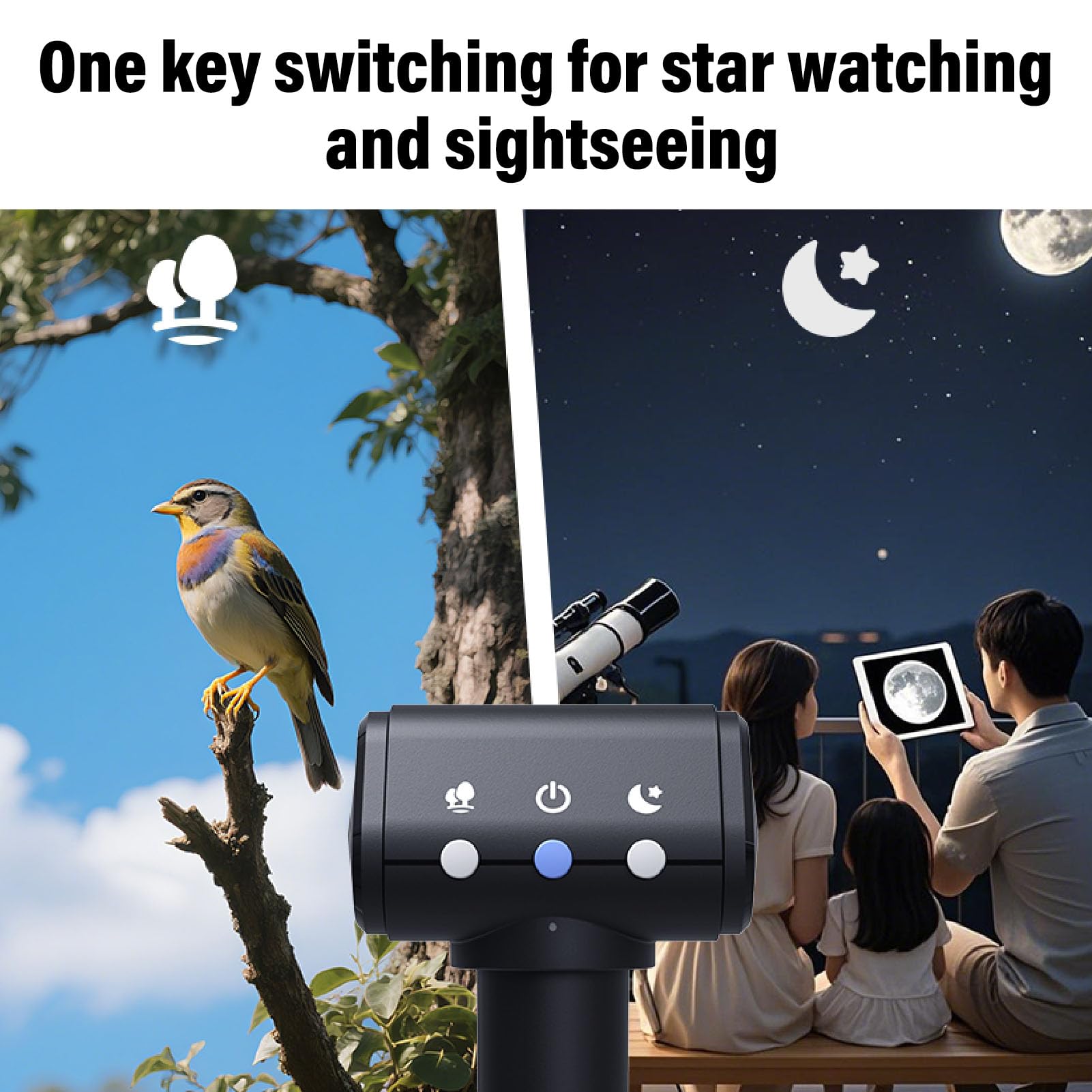 Oculare Telescopio Elettronico WiFi, 2 MP 1080P HD Telecamera Oculare Wifi Senza Filo Per Microscopio, Fotocamera Telescopica, Oculare Elettronico Per Astrofotografia Birdwatching