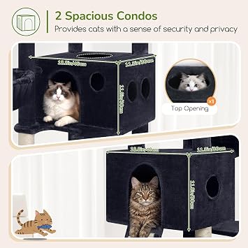Globlazer Tall Cat Tower Extra Large Cat Tree House, S77D, Dark Grey
