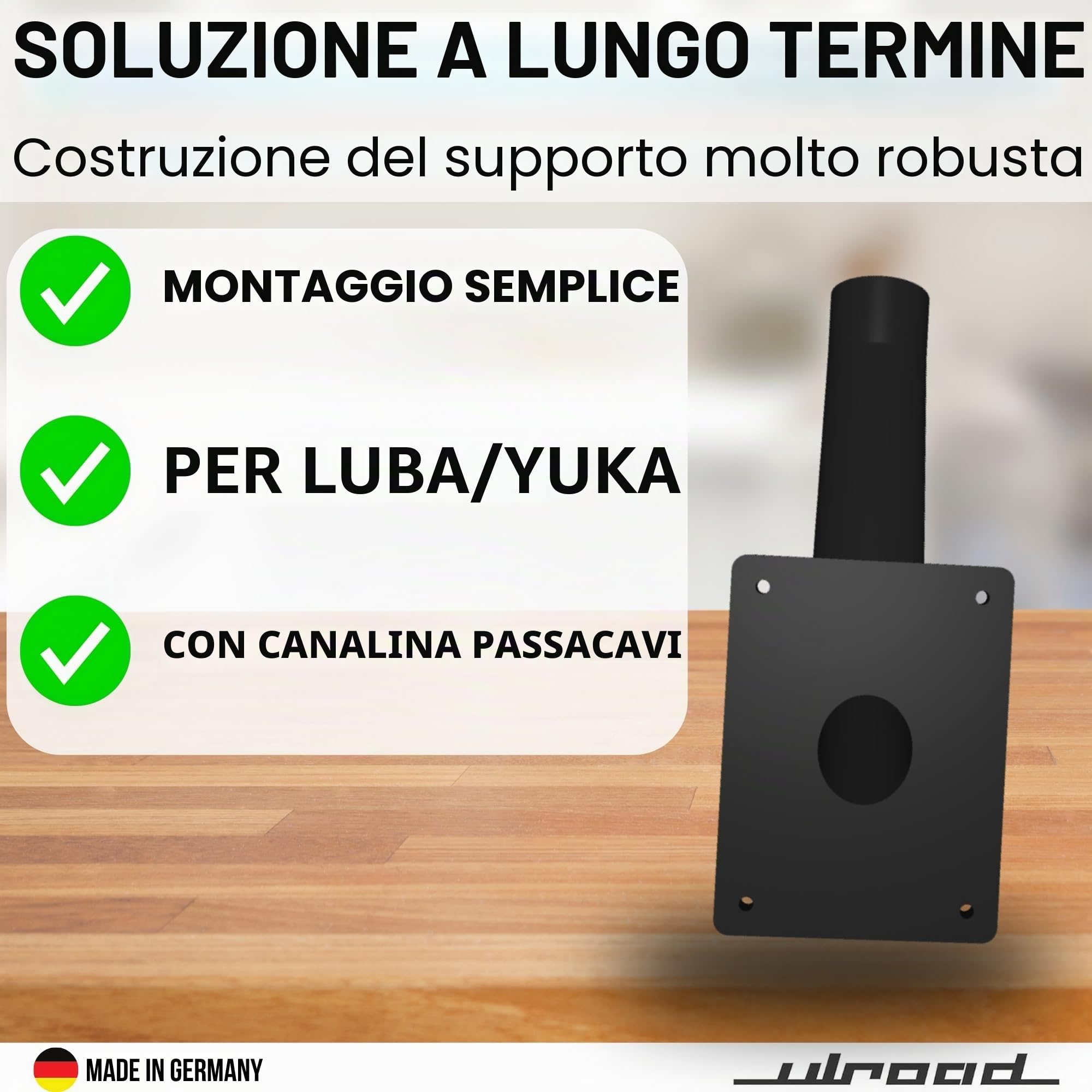 Supporto da Parete per Antenna RTK, Compatibile con Robot Tosaerba Mammotion Luba, Nero
