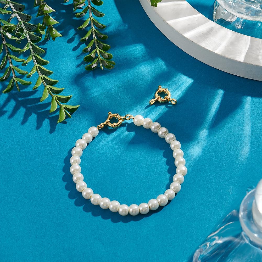 PH PandaHall 18K Gold Plated Spring Clasps 925 Sterling Silver Spring Clasps 2pcs Round Close Ring Clasp 10 mm Necklace Jewelry Link Connectors for DIY Necklaces Bracelet Anklets Jewelry Making