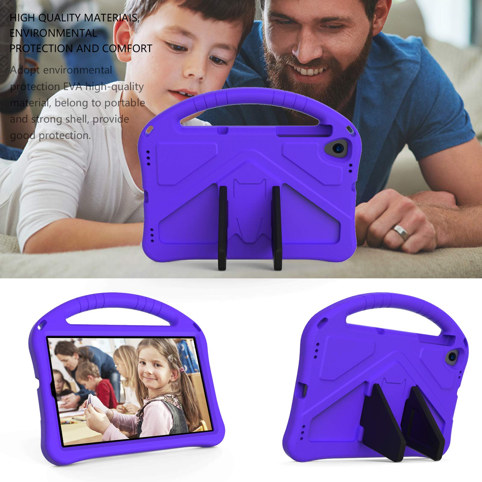 Accessori per Tablet per Lenovo Tab M10 FHD Plus TB-X606F / TB-X606M Maniglia Portable Eva Cassa Protettiva Antiurto con Supporto a Triangolo