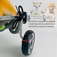 Vista 7 de Silla de ruedas todo terreno para patas traseras, 2 ruedas, ayuda de movilidad de mascotas para la actividad del perro, soporte de cadera ajustable
