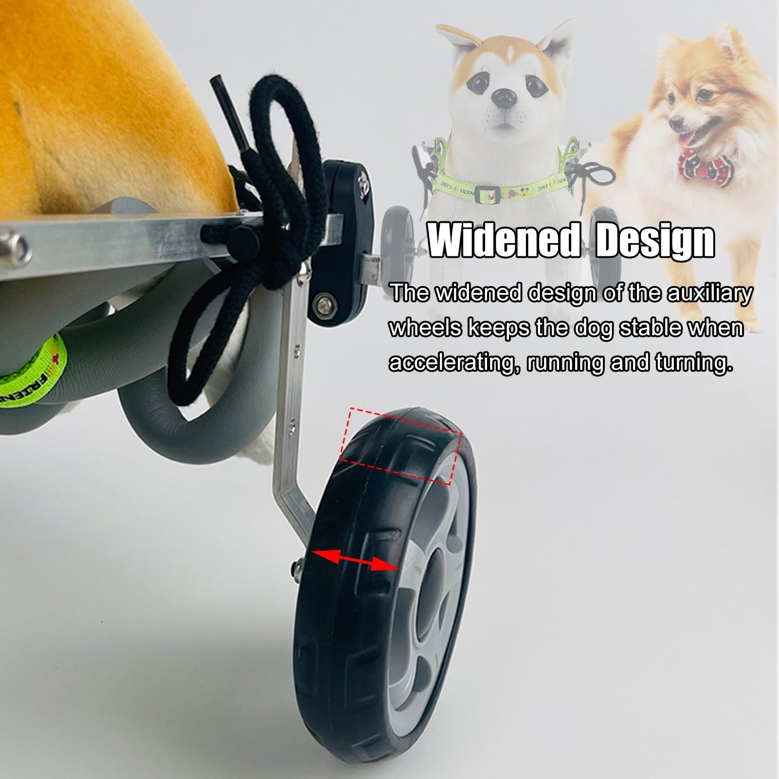 Silla de ruedas para perros, ajustable con 4 ruedas, ayuda a la movilidad de mascotas para displasia de cadera, soporte para patas traseras