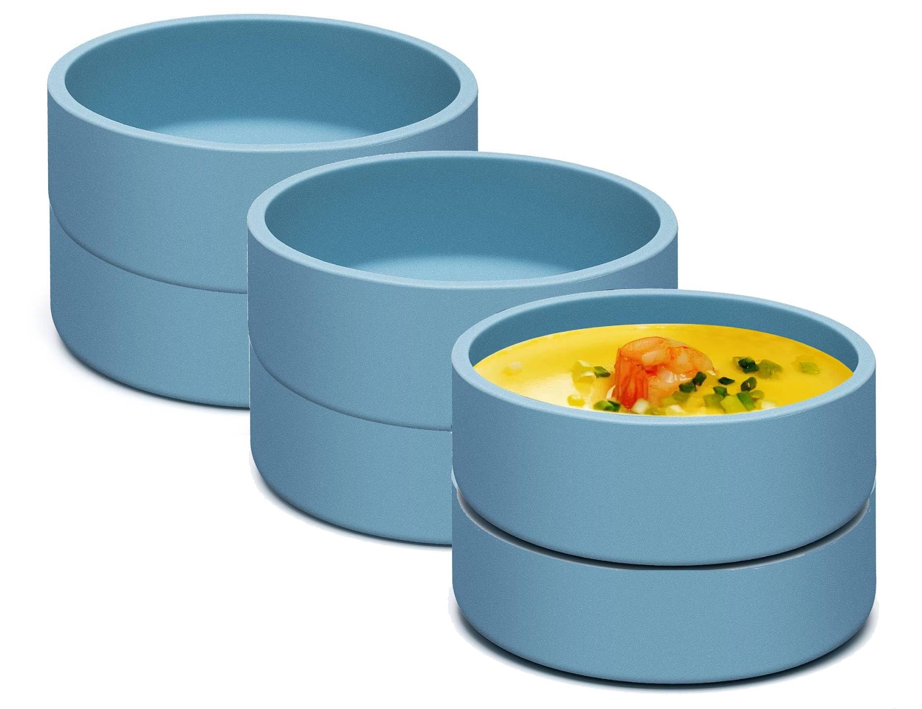 Dootafy6 Pack Silicone Microwave Egg Cooker Air Fryer Egg Pan Individual Eggwich Egg Bites Molds for Oven Microwave - Blue