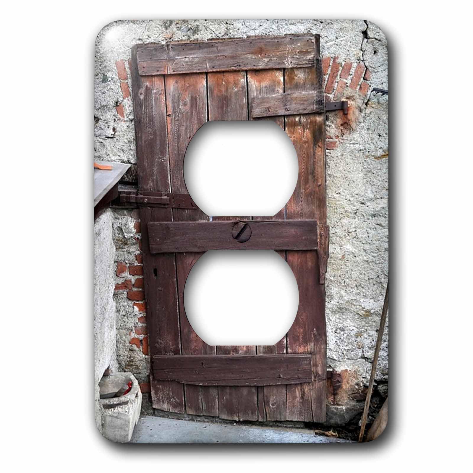 Impression porte en bois antique 3D Rose lsp_205029_6 double prise murale