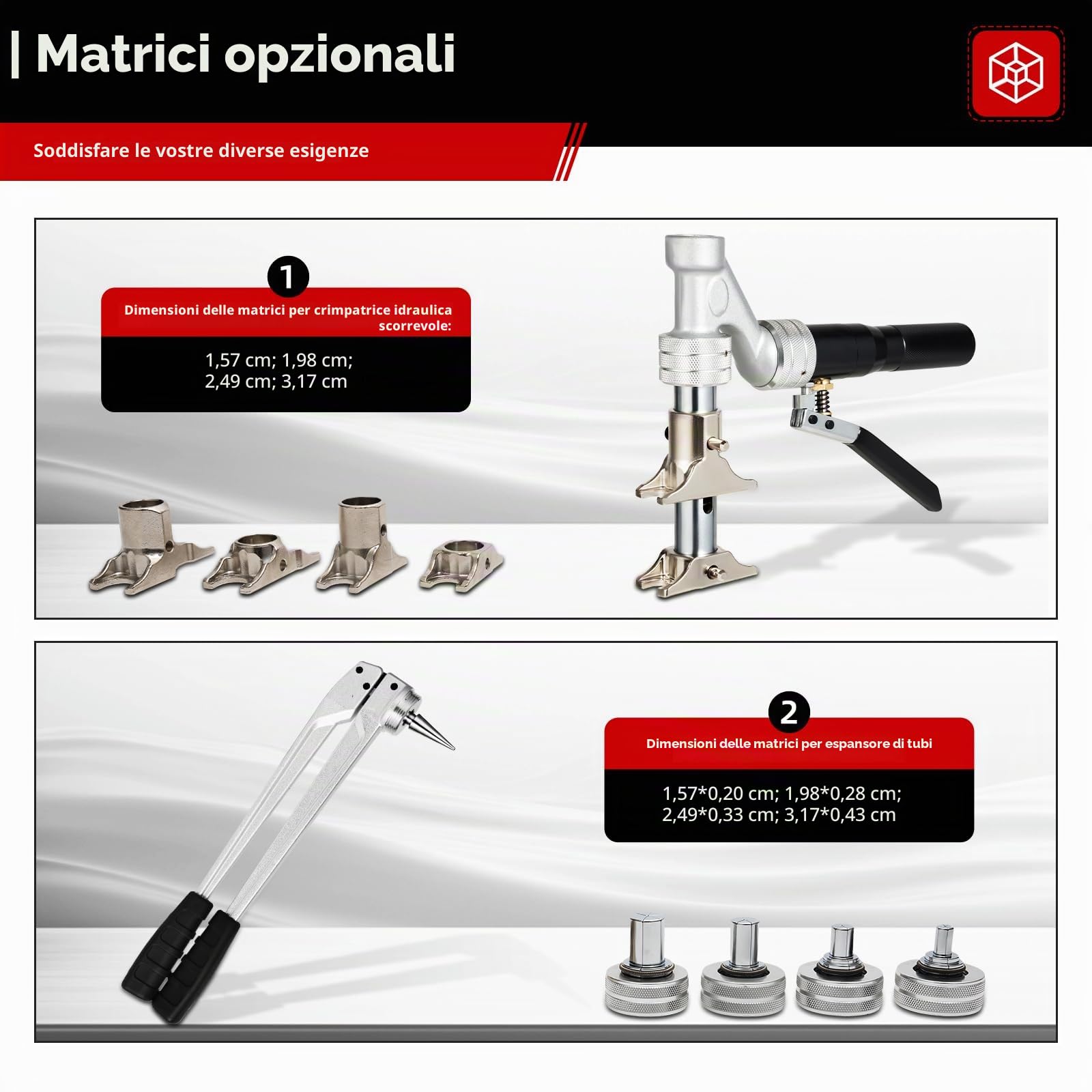 Pinza crimpatrice per tubo idraulico, 16 – 32 mm, per Rehau HIS 311