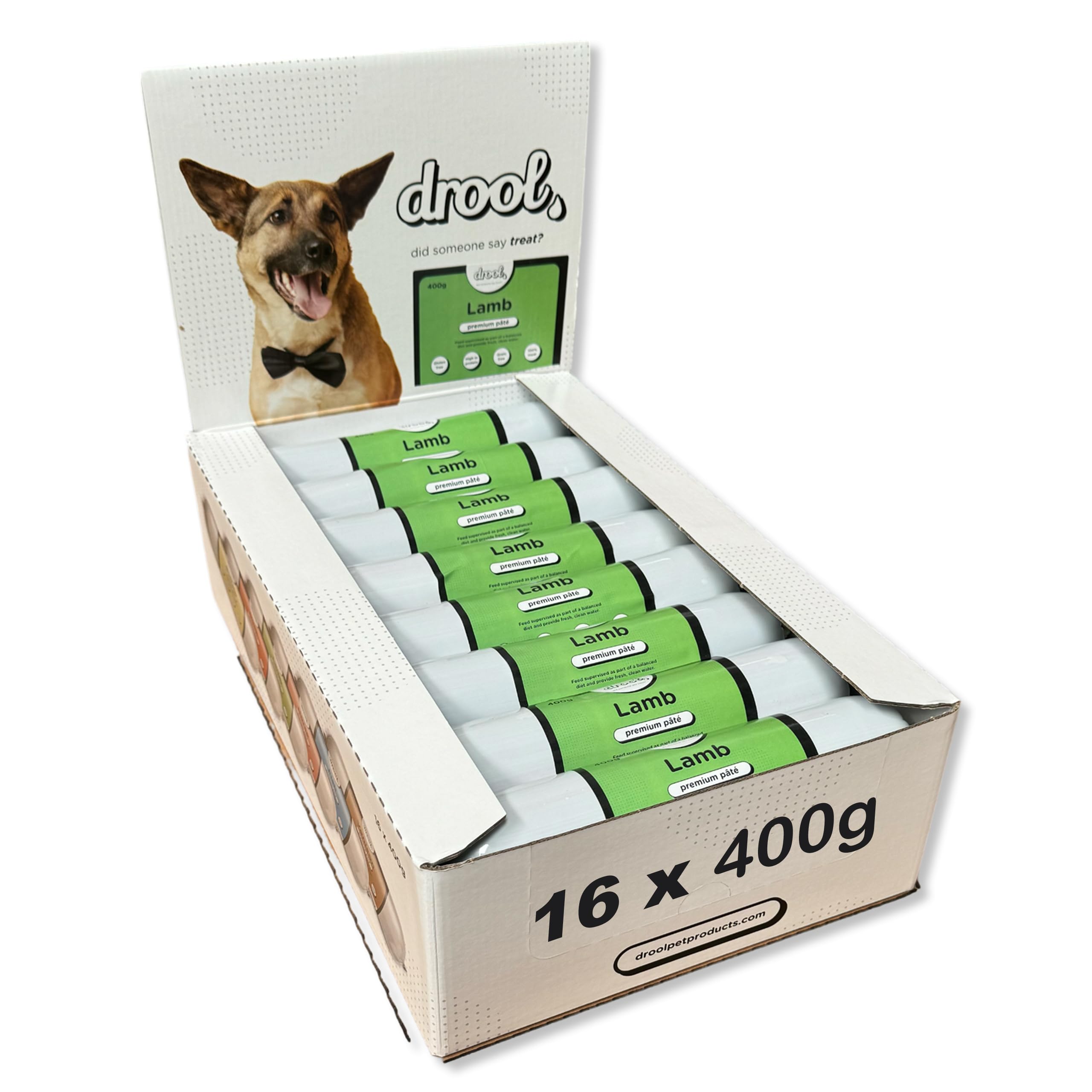 Drool Pet Products Dog Food | Multi Pack 16 x 400g Premium Lamb Dog Pate Tube โ image 1