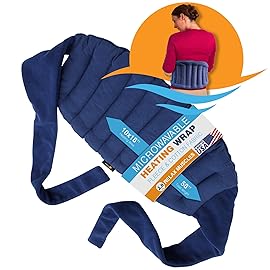 SunnyBay Microwave Heating Pad, Microwavable Moist Hot or Cool Bean Bag Wrap for Neck, Shoulder, Knee, or Back Pain with Fastening Straps, 10x18 Inch Heating Area, 2.8 Lbs, 58 Inches