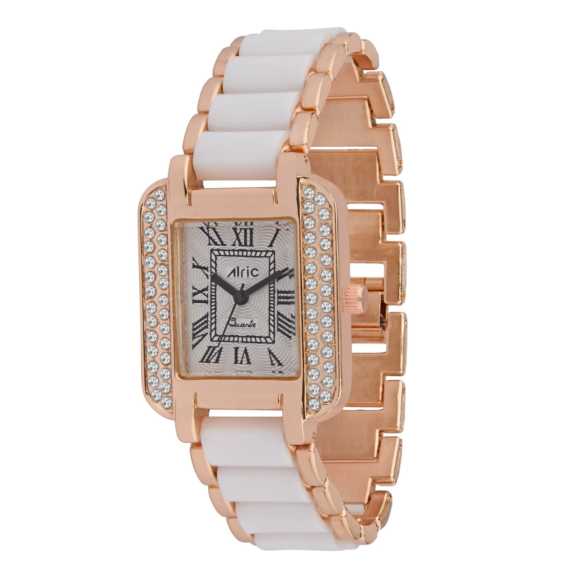 Alric Brand Watch for Women’s CZ & Stone Studded, Metal Strap Watches for Women, White & Rose Gold Ladies Hand Watch Minted Wrist Watches for Girls are Stylish Watch for Women and Female of All Ages (B09W9K6HNF) Amazon Price History, Amazon Price Tracker
