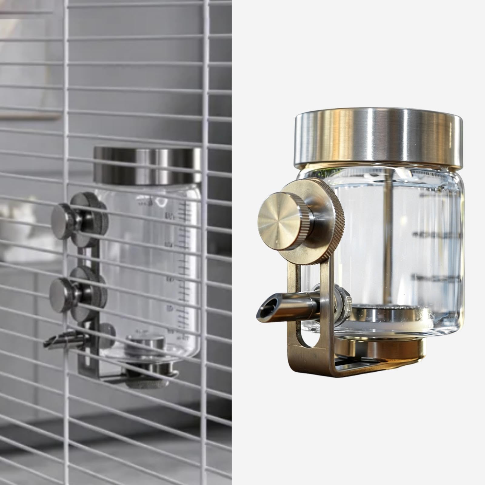 Distributeur d'eau Automatique pour Oiseaux, Abreuvoir pour Perroquets, Robuste, Facile à Installer, Mécanisme à Aiguille, pour P, Aiguille Fine 150 ML