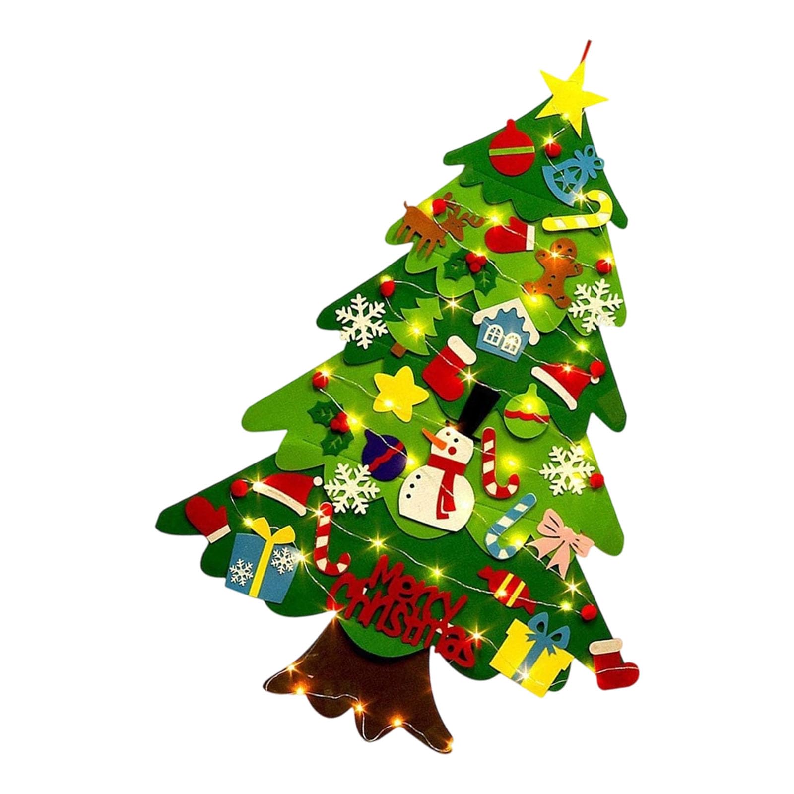 carotoe Felt Christmas Tree Craft Set Kids Christmas Toy for Holiday Decoration and Family Interactive Activity Felt Holiday Decoration