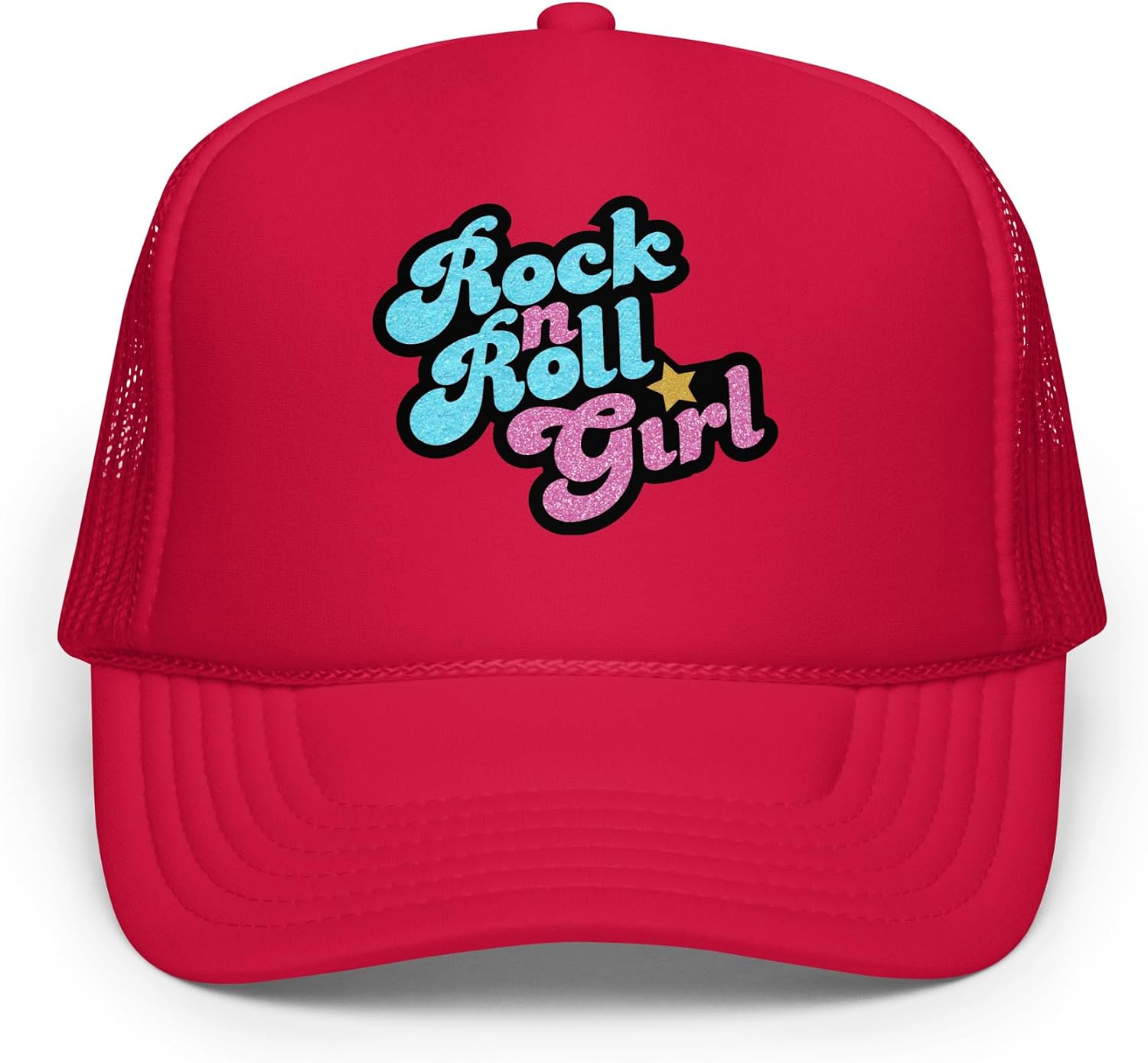 Rock N Roll Girl Music Adjustable Foam Mesh Back Trucker Hat