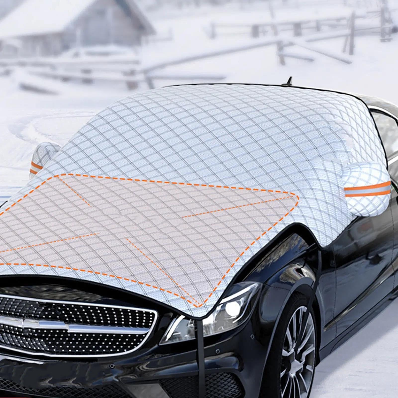 Couverture Neige Voiture Extra Large 7 Couches Épaissir La De Protection Capot Pare-Brise Anti-Gel Protecteur Pare-Soleil Hiver Bâche Voiture