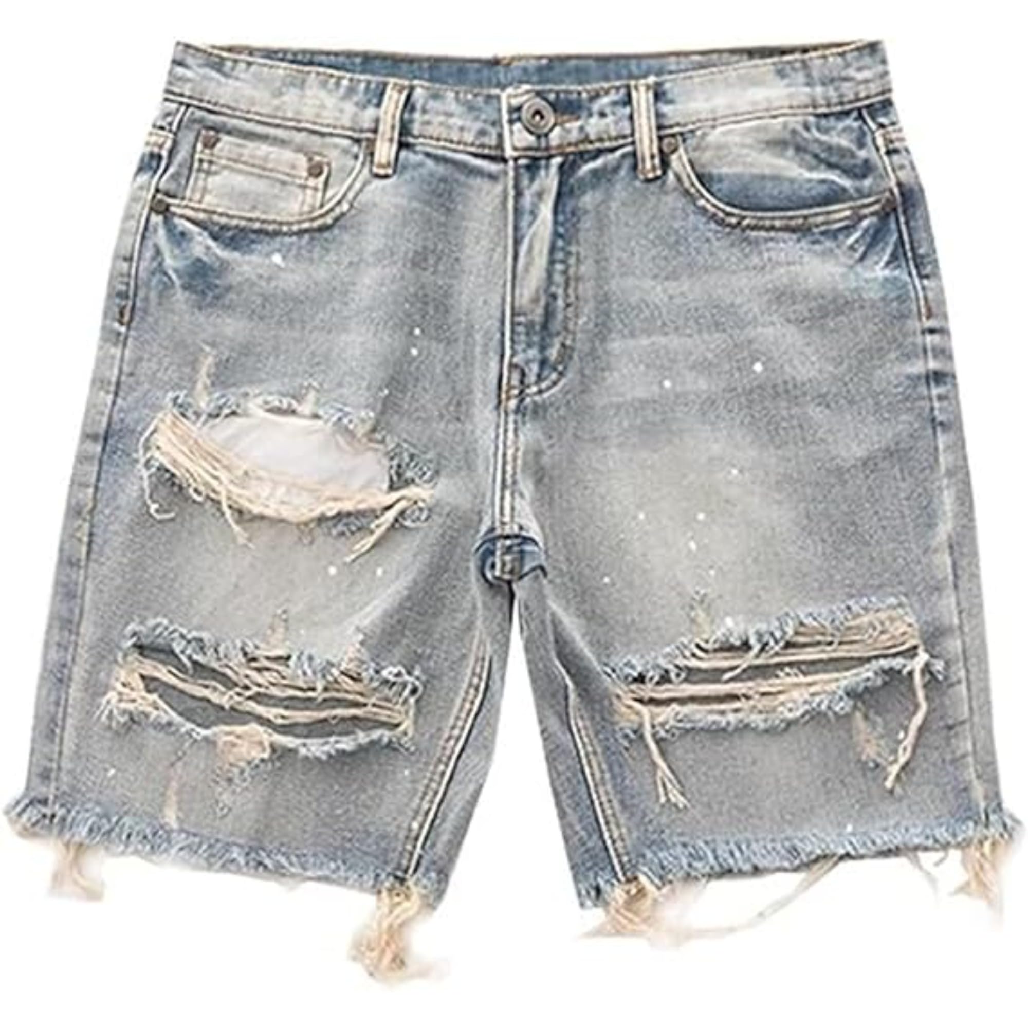 JEShifangjiusu Men Ripped Distressed Frayed Denim Shorts Slim fit Fashion Pants Casual Jean for Every Occasion Jorts (XX-Large,Blue)