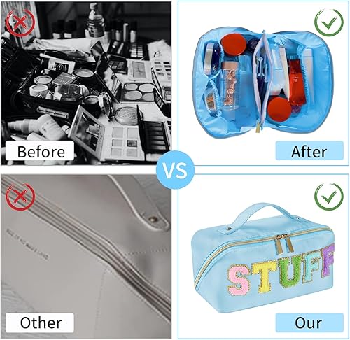 Miniatura 5 de Huifen Stoney Clover Lane - Bolsa de maquillaje, bolsa de aseo de viaje, bolsa de cosméticos, bolsa de maquillaje esencial de viaje, bolsa de