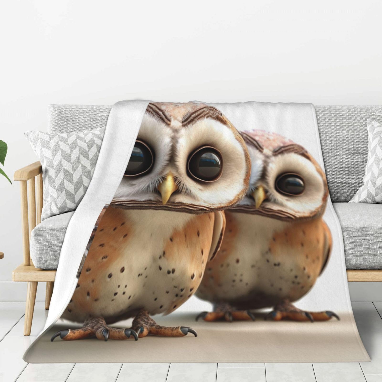 Plaid polaire hibou idéal pour vos soirées télé sur le canapé