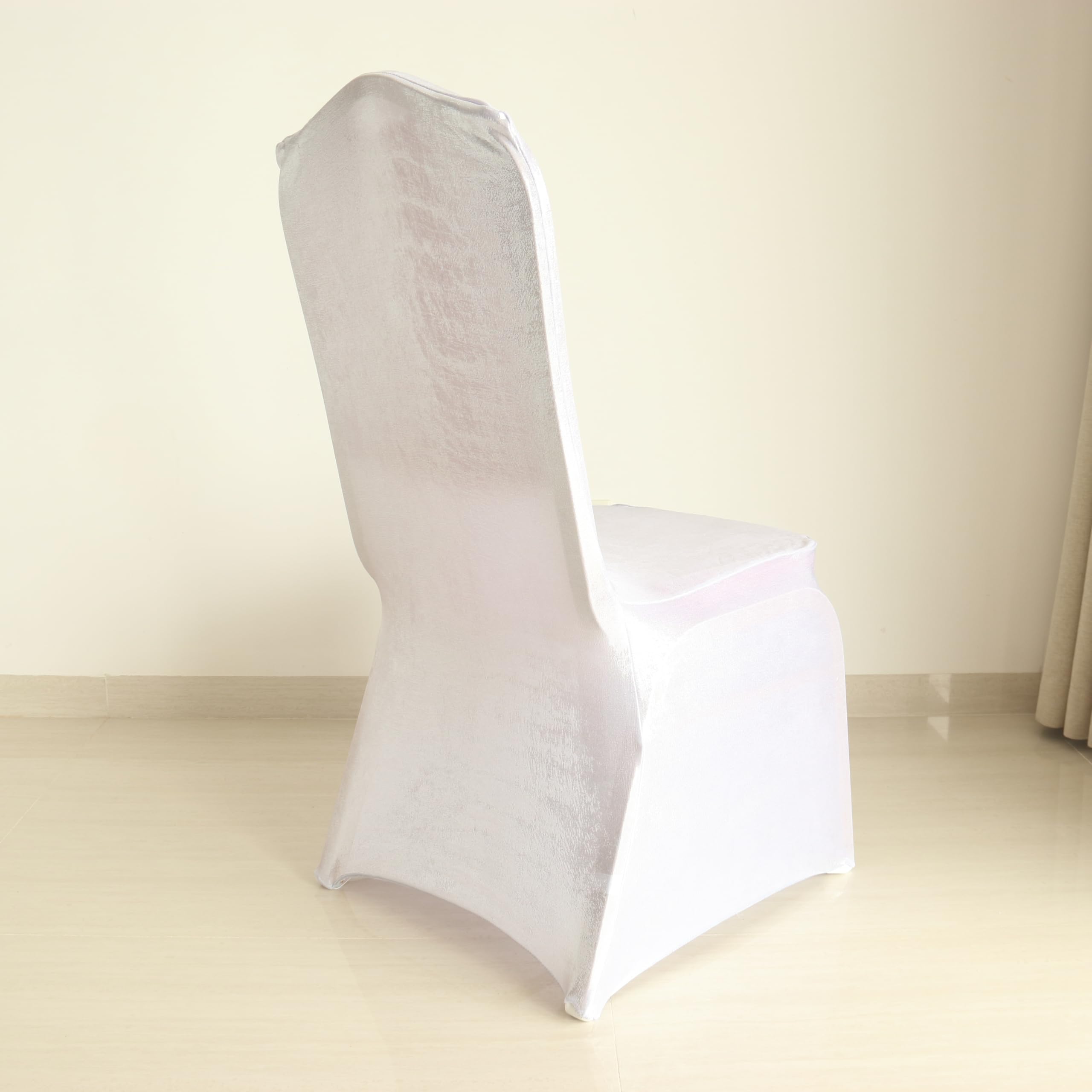 10, 20, 50, 100 piezas, fundas para sillas en blanco, negro, color, universal, para eventos de boda, decoración de fiestas teatrales (plata, 10 piezas)