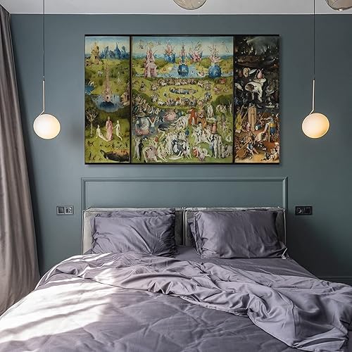 Miniatura 3 de Hieronymus Bosch - Póster artístico en lienzo y arte de pared, diseño moderno de decoración de dormitorio familiar, 12 x 18 pulgadas