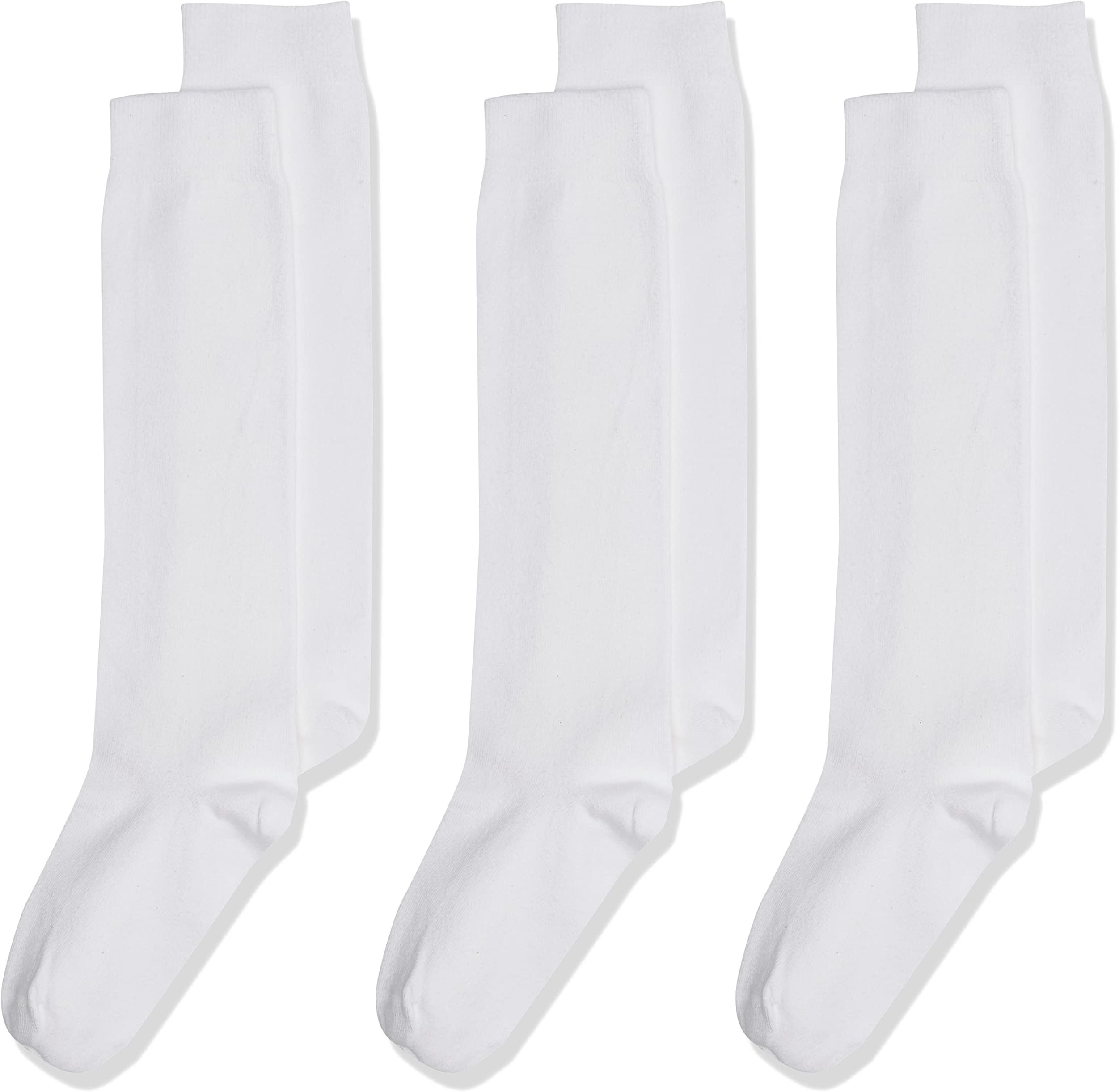 DERANQIIUAKids Socks, Girls' Knee Socks Pure Cotton Stockings, Lengthen Elasticity, Tube All-Match Beautiful Legs Student Over-The-Knee Socks (pack of 3)