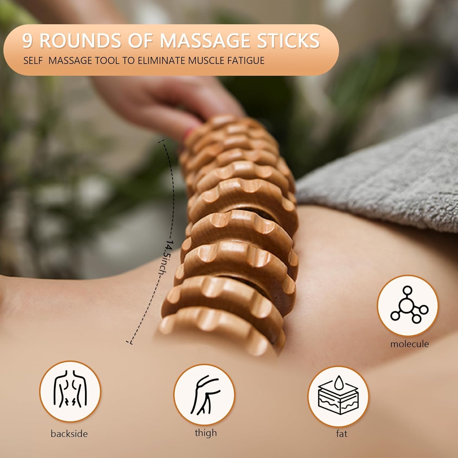 16-in-1 Strumento di massaggio per terapia del legno Massaggiatore per drenaggio linfatico Kit terapia del legno per scolpire il corpo Sollievo dal dolore muscolare Rullo in legno per donne viso
