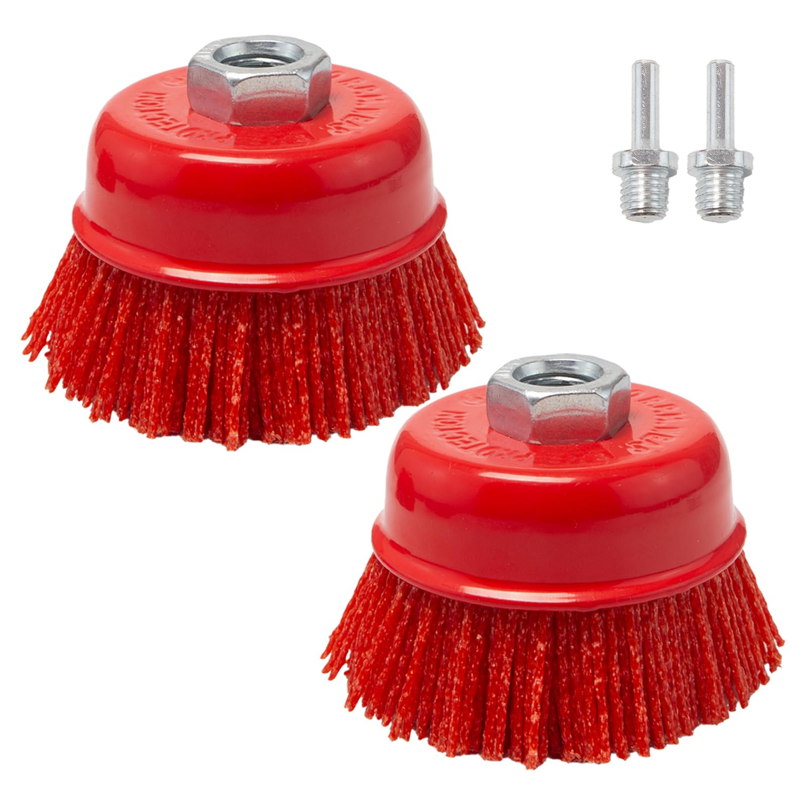 2Pcs Cepillo de Copa de Nylon 75 mm Cepillo Nailon Amoladora con Rosca M14 Cepillo de Alambre para Taladro Amoladora Cepillo Taladro Nylon para Pulir Eliminación de óxido,Corrosión,Pintura