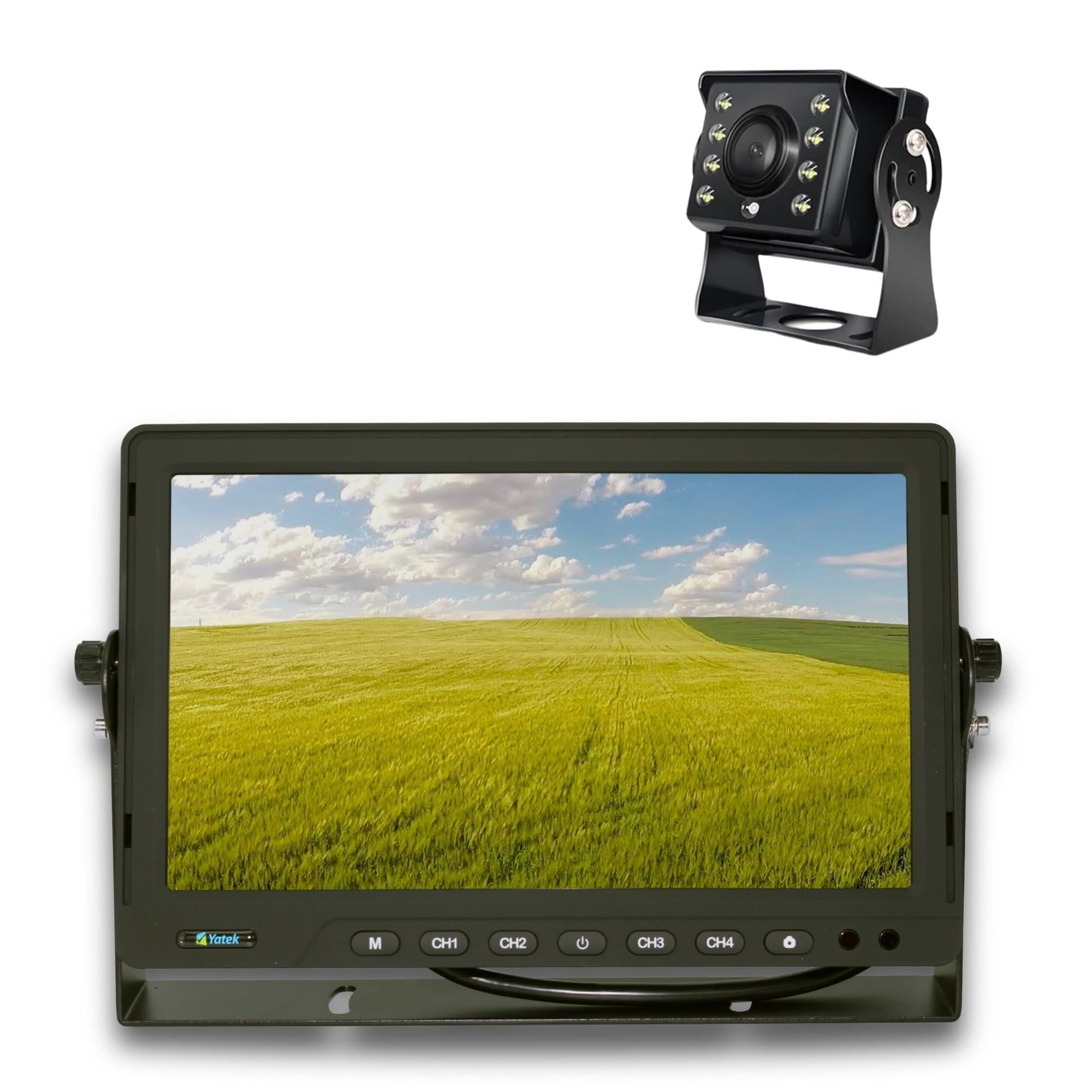 YATEK Kit de cámara de Aparcamiento Pantalla AHD 10" + cámara 1080P 160 Grados de visión Trasera