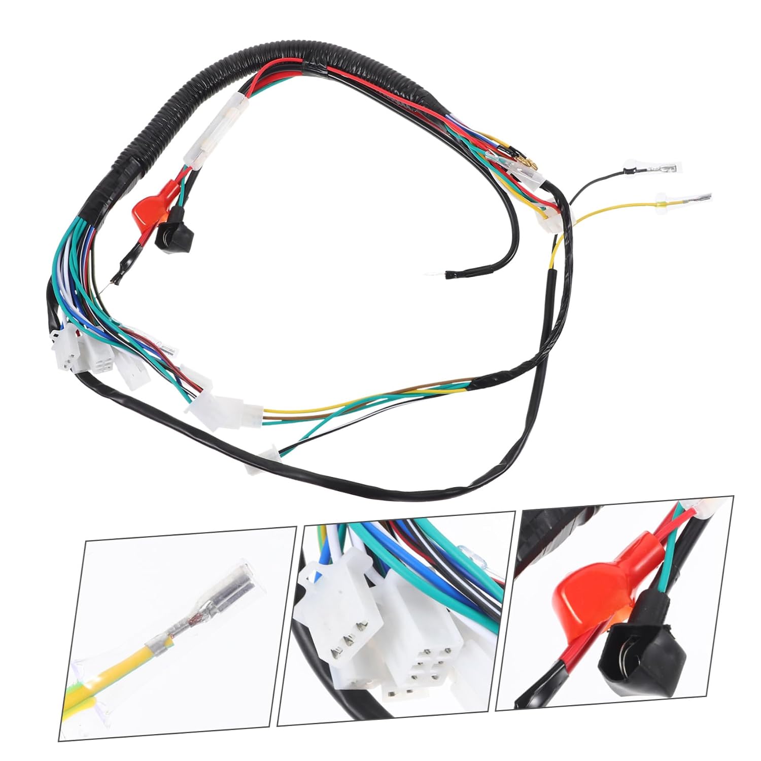 Unomor 4-Wheel ATV Wiring Harness Kit for 50CC-110CC Off-Road Vehicles Trailer Light Adapter and Connector