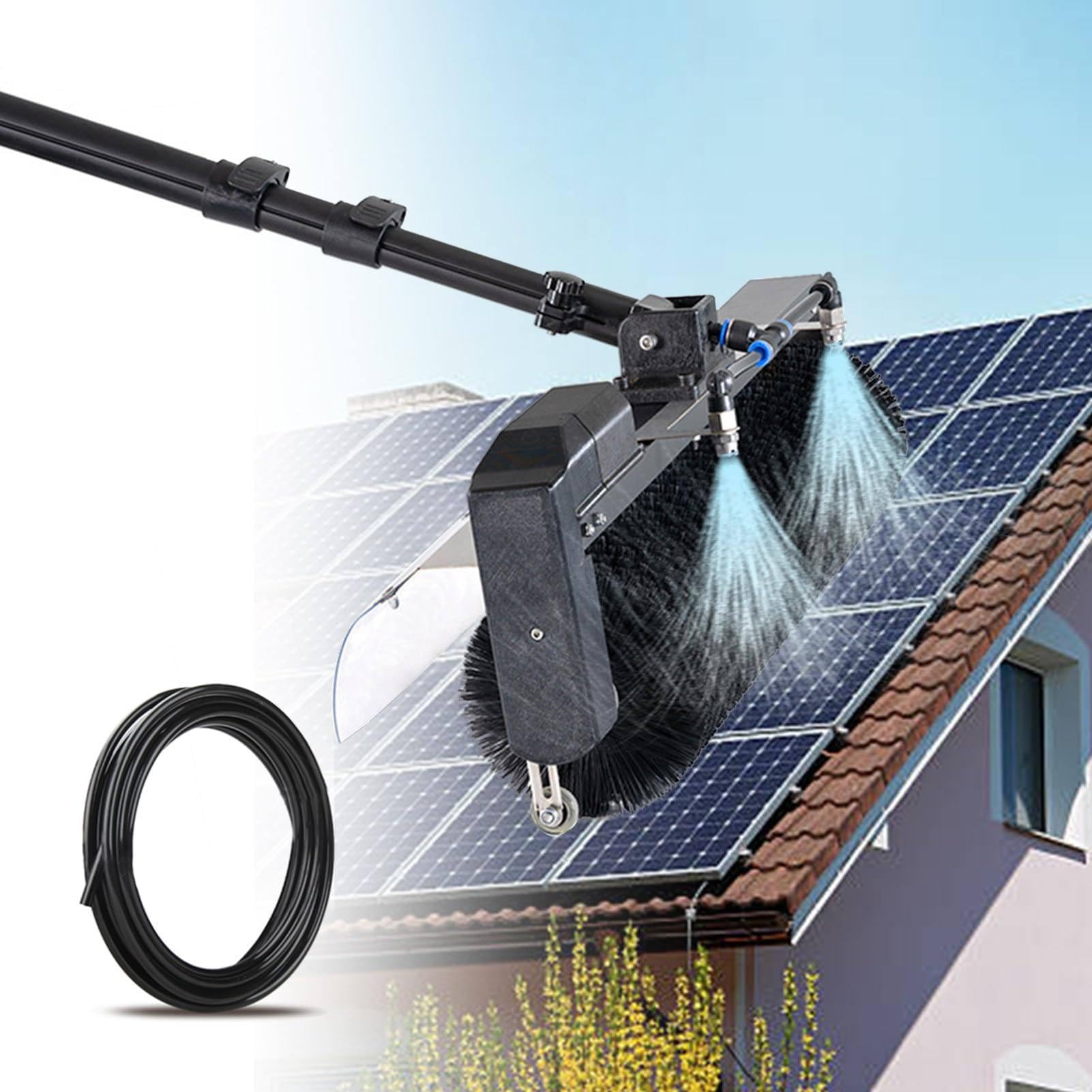 Aioneer Telescopic Solar Panel Cleaning Brush - 7.5M Electric Outdoor Tool For Efficient Photovoltaic Panel Maintenance And Cleaning