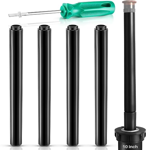 10"Sprinkler Extension Riser Compatible with Rain Bird& Hunter(Black,4 Set)